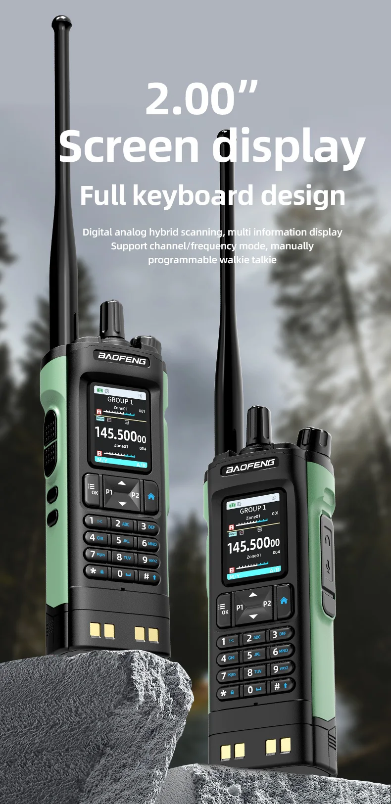 New BAOFENG DM32 Walkie Talkie DMR GPS 10W Programming Multi Band Wireless Copy Frequency Type-C DM-32UV Ham 2 Way Ra