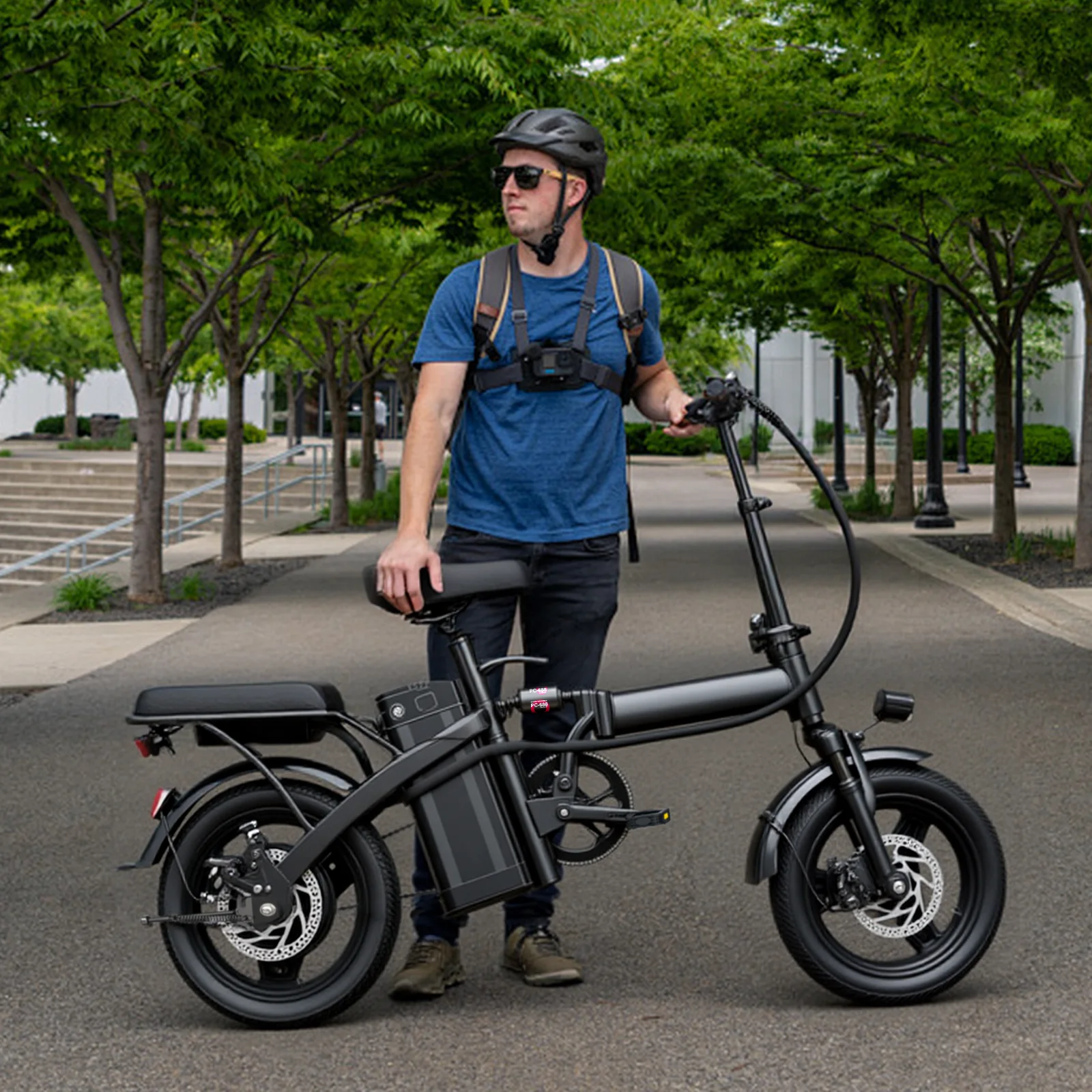1Year Warranty 500W Adult Electric Bike 20MPH 48V10.4Ah with Dual Disc Brake 14 Inches Folding Electric Bike 22 Mile Range