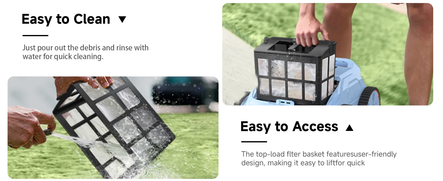 SEAUTO SAT20 Pool Vacuum Up to 180 Mins Run Time, Robotic Pool Cleaner Above Ground for Inground Pools up to 2000 Sq.ft