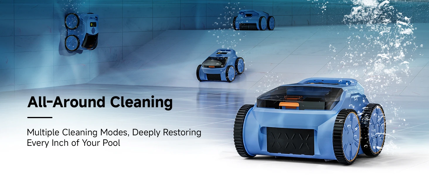 SEAUTO SAT20 Pool Vacuum Up to 180 Mins Run Time, Robotic Pool Cleaner Above Ground for Inground Pools up to 2000 Sq.ft