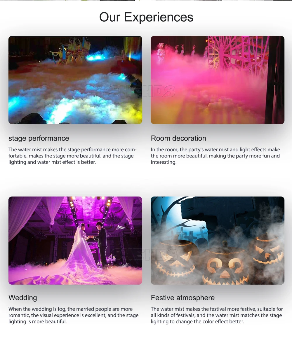 SHEHDS LED 24x9W RGB Somke Machine 1500W Smoke Machine Special effects equipment for KTV Party Wedding Concert