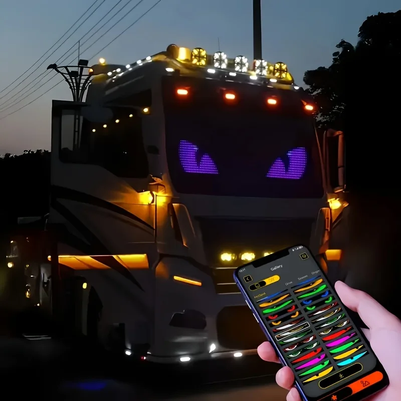 Huge Bright Devil Eyes LED Light Demon's Eye Programmable Scrolling LED Sign Flexible Screen for Store and Car Displays