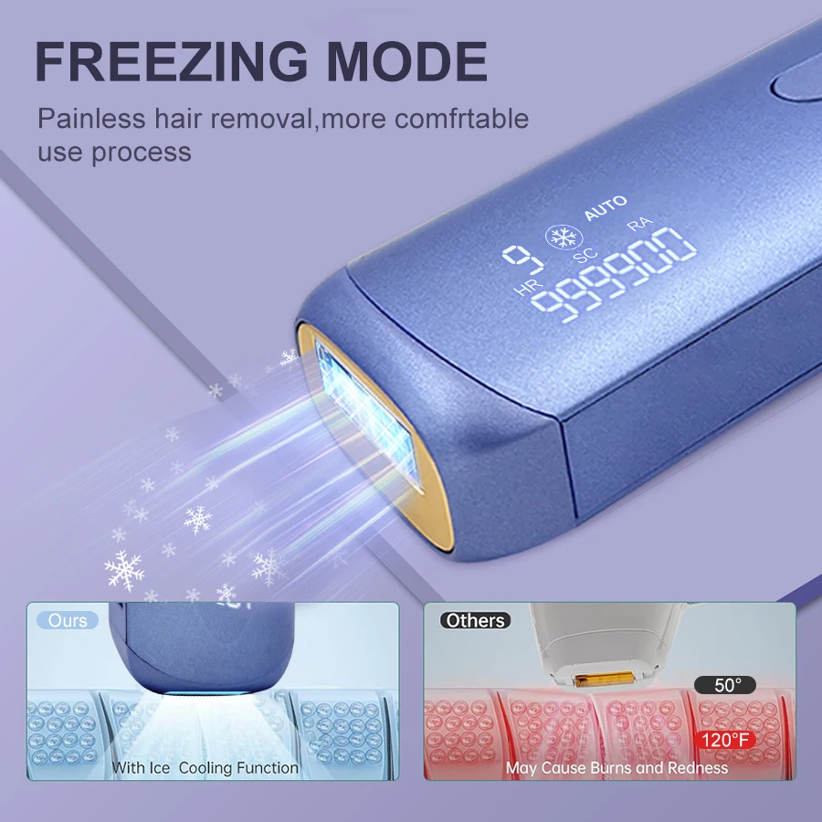 3in1 Portable IPL Hair Removal Device Cooling HR/RA/ SC Whole Body Treatment Dual Flash Modes for Women Men Permanent Bikini Trimmer Home Used Epilator