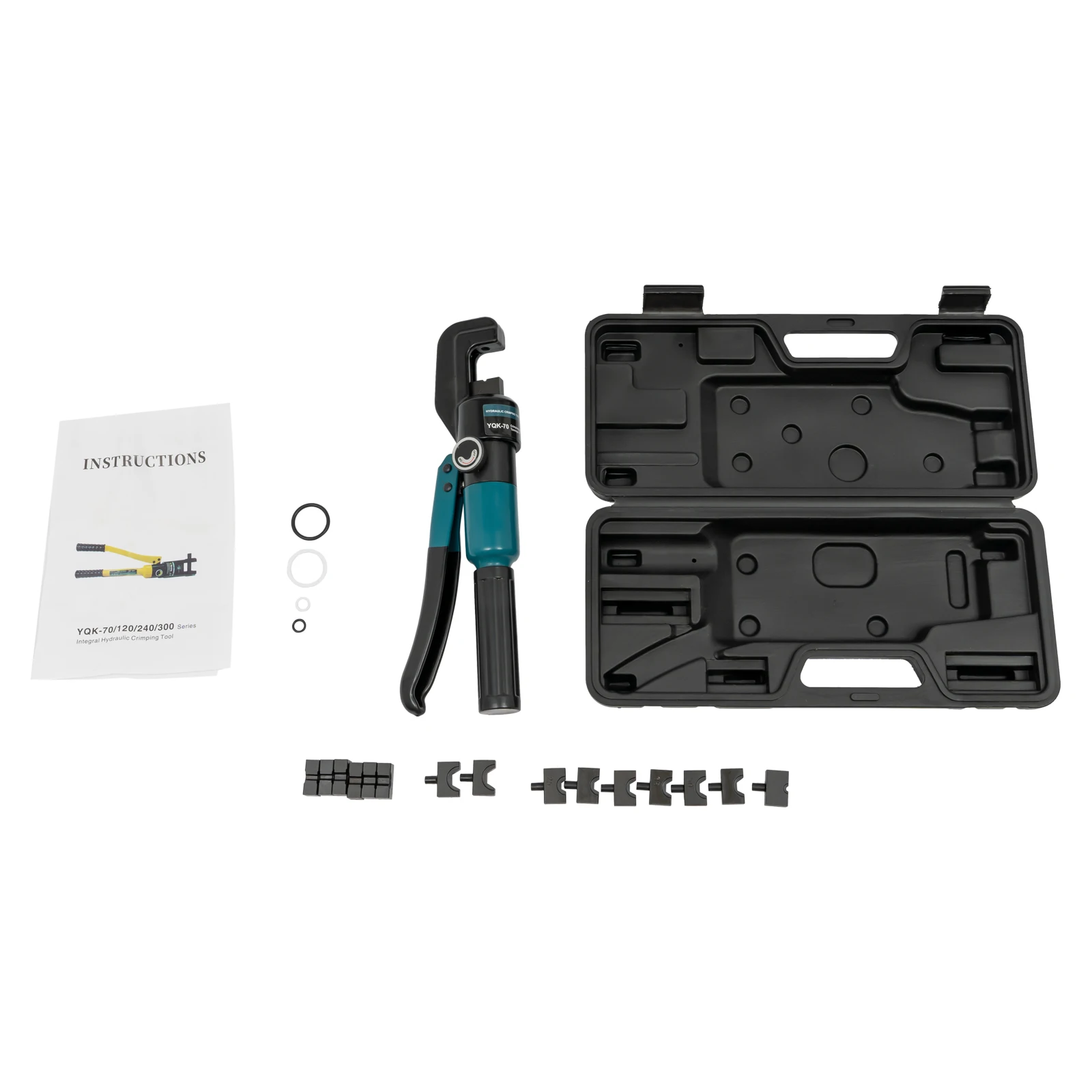 8T Hydraulic Crimping Tool 4-70mm² Wire Crimper Copper Aluminum Terminals with 8 Dies