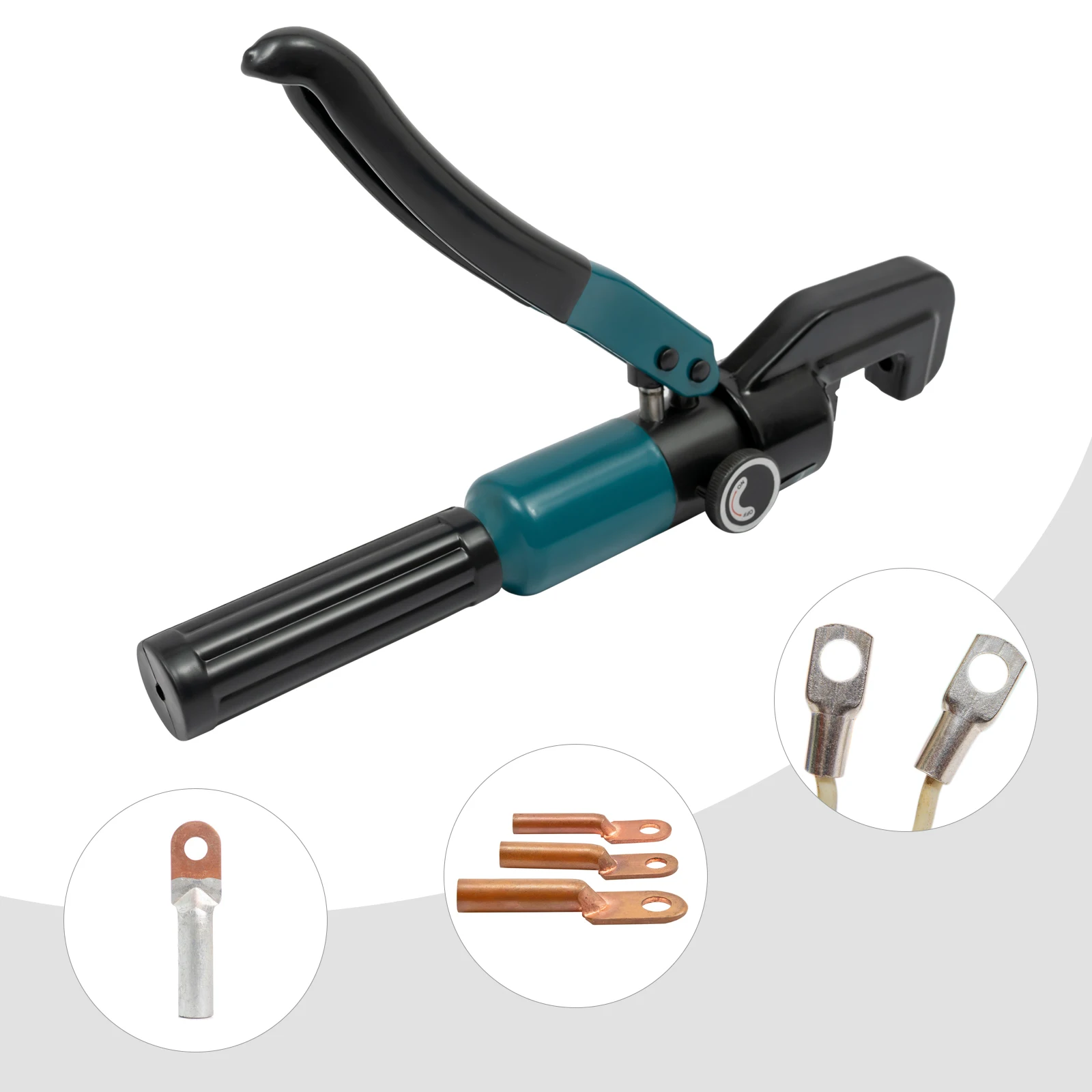 8T Hydraulic Crimping Tool 4-70mm² Wire Crimper Copper Aluminum Terminals with 8 Dies