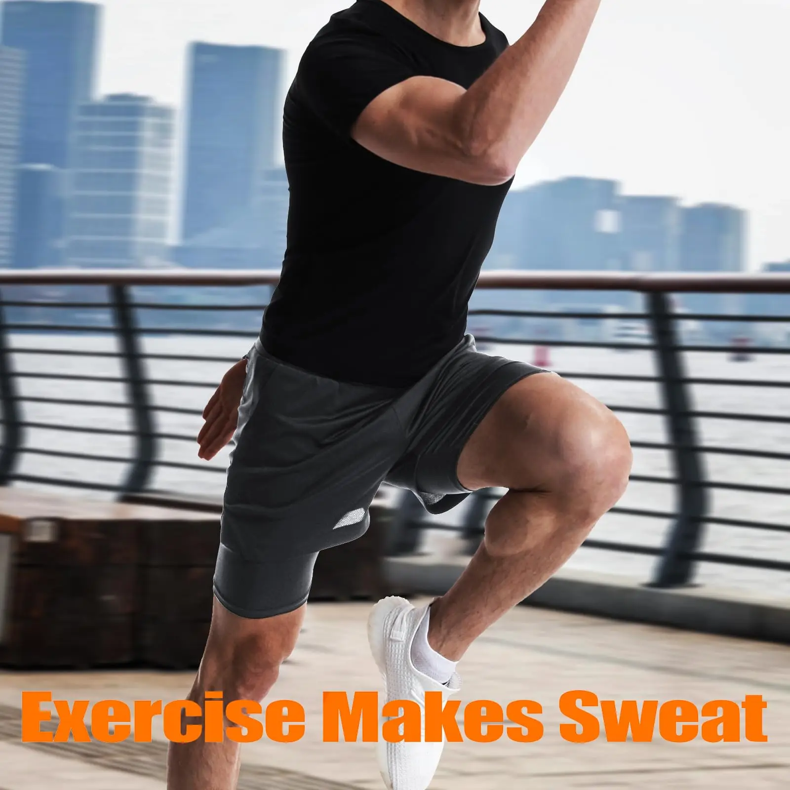 Pop Closets Sauna Shirt for Men Sweat Suit Short Sleeve Compression T-Shirt Weight Loss Body Shaper Shirts for Workout Sports