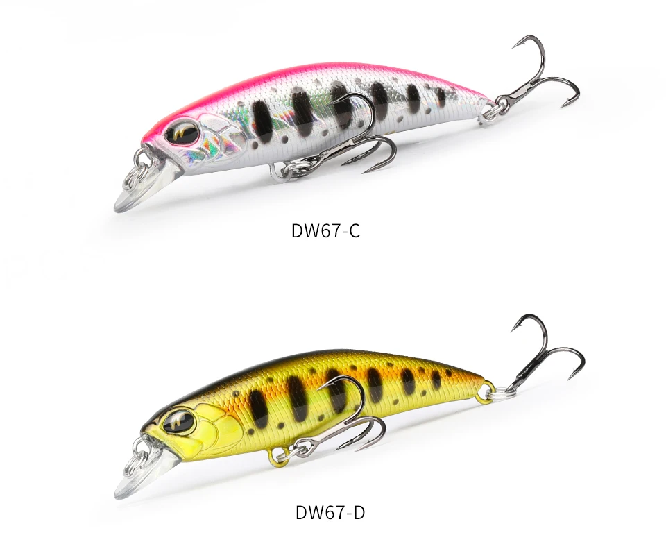 TSURINOYA 60S Sinking Minnow Fishing Lure DW67 60mm 6.1g Artificial Hard Bait Pike Bass Trout Jerkbait River Wobbler Crankbait