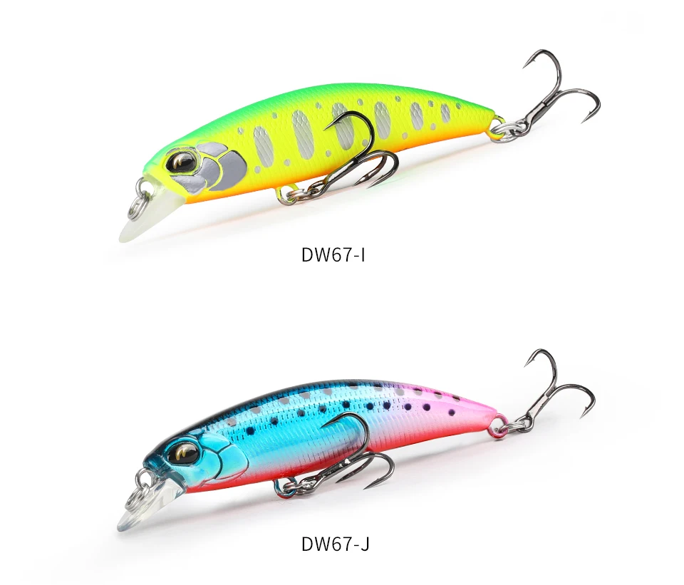 TSURINOYA 60S Sinking Minnow Fishing Lure DW67 60mm 6.1g Artificial Hard Bait Pike Bass Trout Jerkbait River Wobbler Crankbait