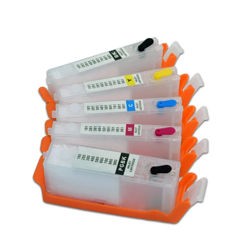 PGI 580 581 Refillable Ink Cartridge With Permanent Chip For Canon PIXMA Ts705 TR7550 TR8550 TS6150 TS8150 TS9150 TS9155 Printer