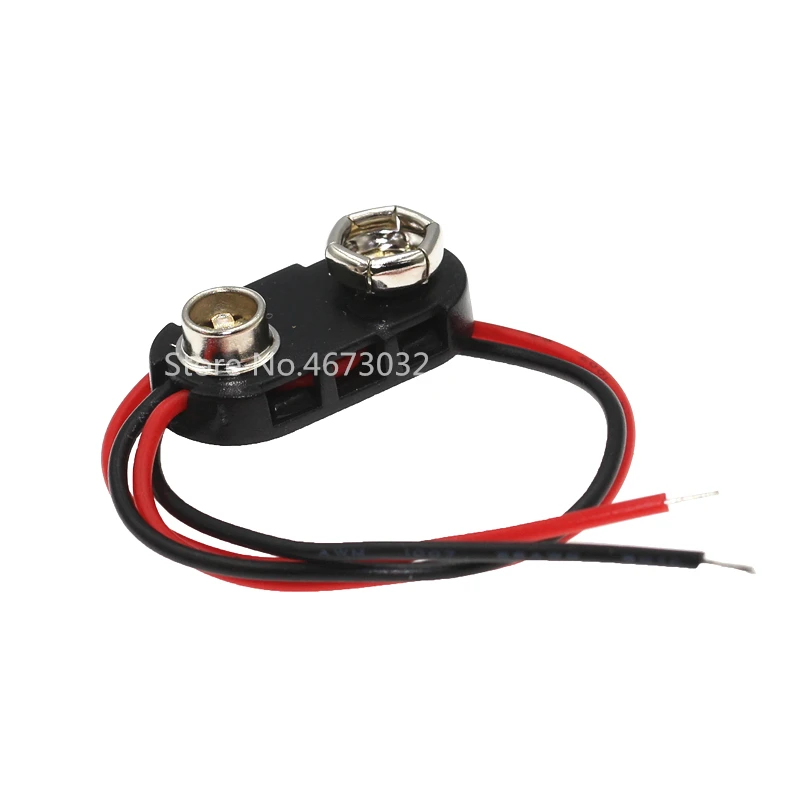 10PCS T type 9V Battery Snap Connector clip Lead Wires holder Line length 15CM