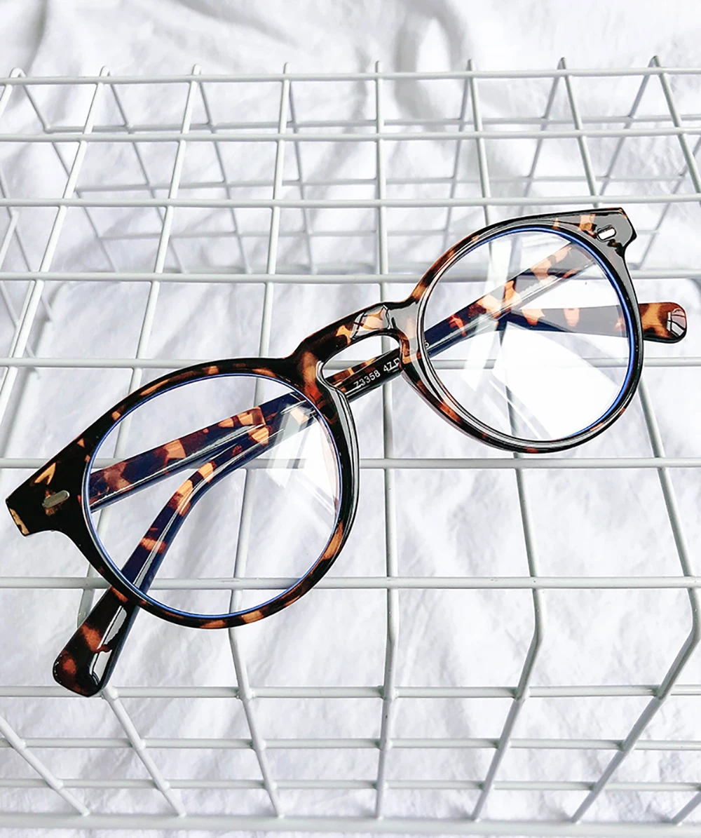 VIVIBEE Small Size Blue Light Filter Glasses Men Leopard Square Frame Gaming UV400 Blue Ray Blocking Computer Women Eyeglasses