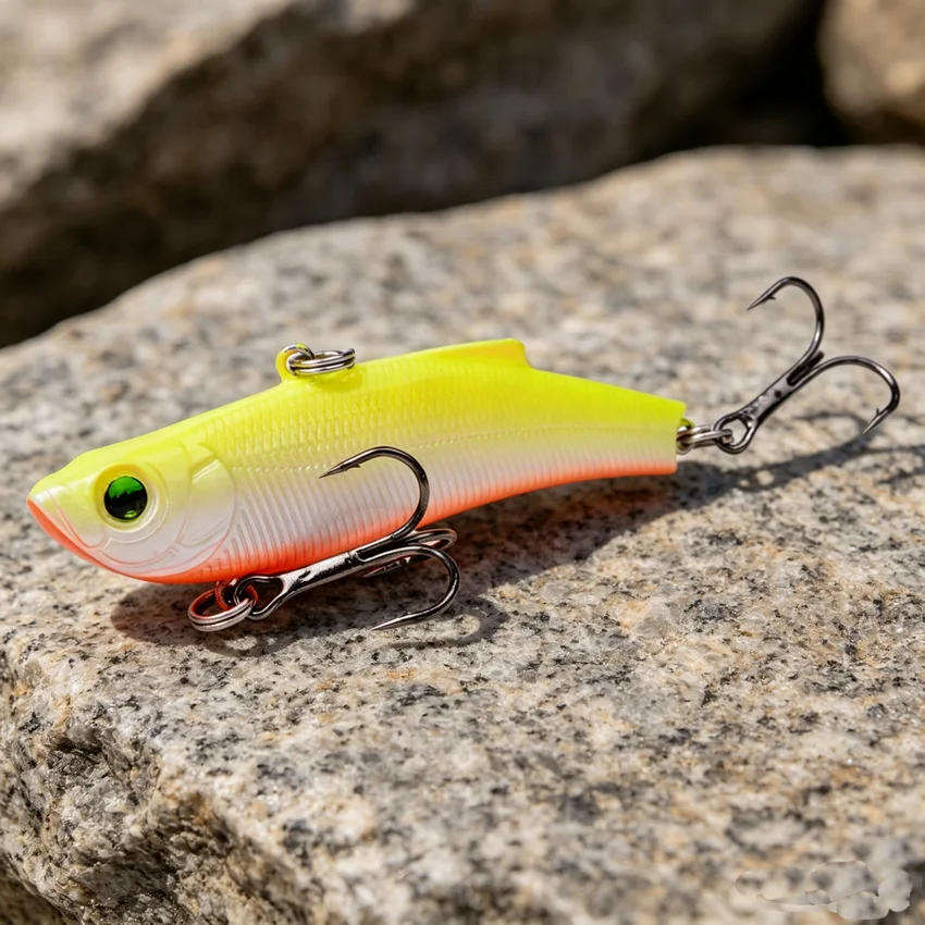 1 PCS 7 CM / 17.8g Winter Hard Sea Fishing Lure VIB 3D Bait Eyes The Swivel Diving Jig Wing Wobbler Pesca Crank Lures Swimbait