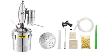 SucceBuy 20L-70L Alcohol Distiller Machine Beer Brewing Equipment DIY Wine Moonshine Apparatus Dispenser Kit Home Appliance