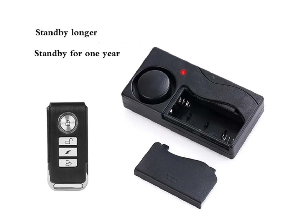 110dB Anti-Theft Vibration Alarm with Remote Control Alarm Door and Window Alarm Motorcycle Bicycle Security Sensors