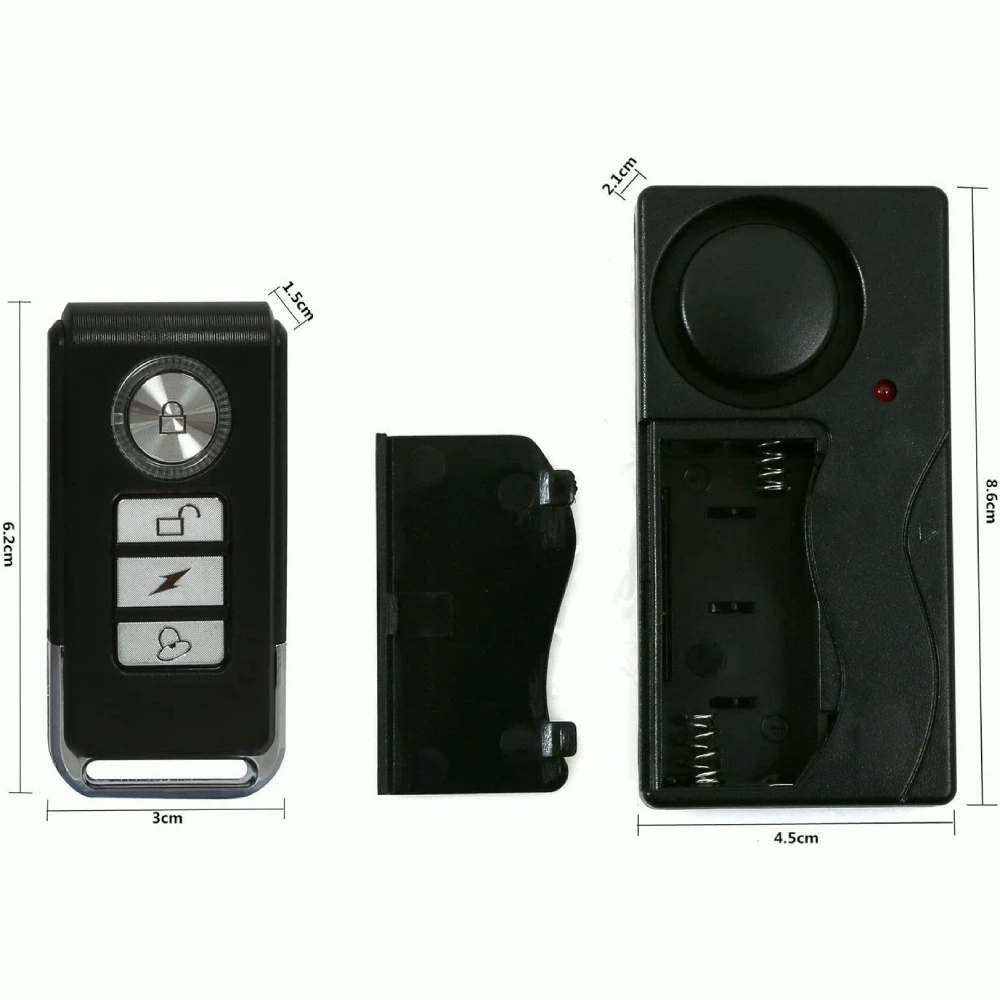110dB Anti-Theft Vibration Alarm with Remote Control Alarm Door and Window Alarm Motorcycle Bicycle Security Sensors