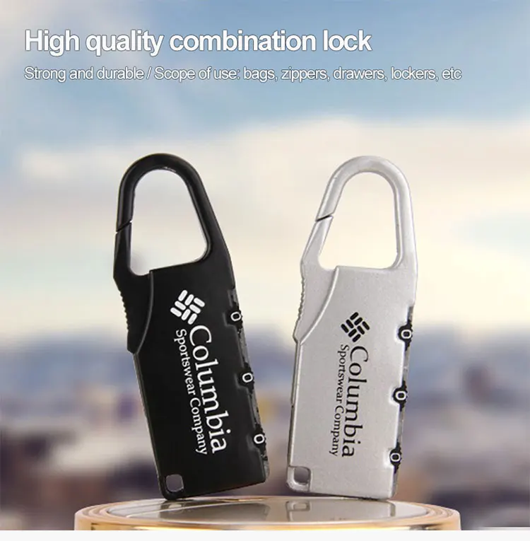 Alloy Combination Padlock for Luggage, Used on Zipper Bags, Backpacks, Handbags, Drawers, and Cabinets - Small Lock Pendant