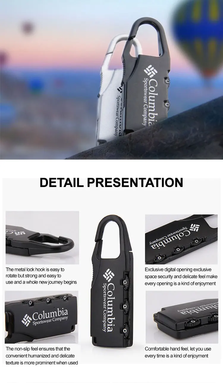 Alloy Combination Padlock for Luggage, Used on Zipper Bags, Backpacks, Handbags, Drawers, and Cabinets - Small Lock Pendant