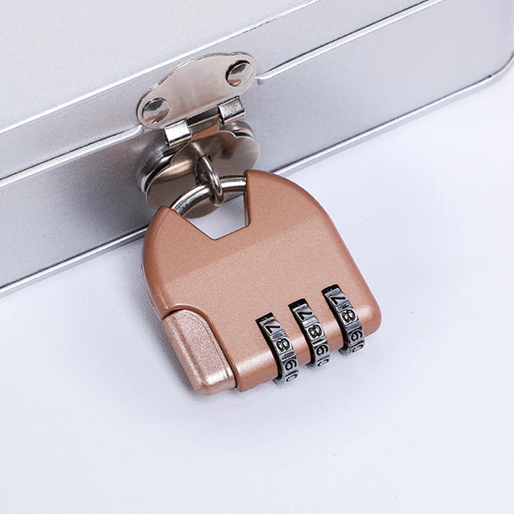 Alloy Combination Padlock for Luggage, Used on Zipper Bags, Backpacks, Handbags, Drawers, and Cabinets - Small Lock Pendant