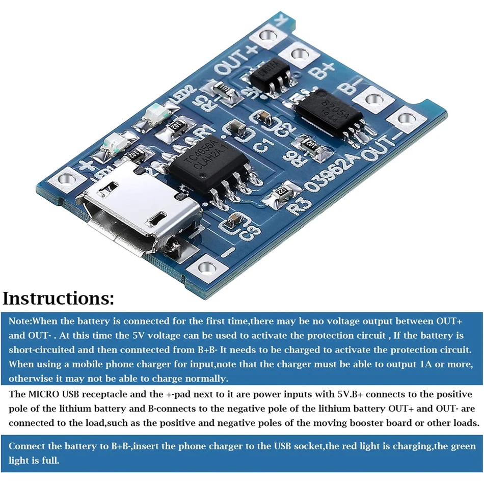 10pcs 5V 1A 18650 Lithium Battery Charging Board PLR TP4056 Lithium Charging Mini/Micro USB Type C Charge Module With Protect