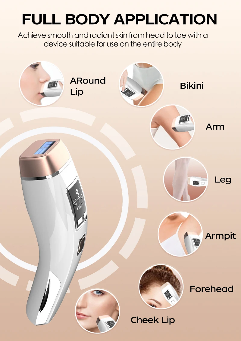 Cooling IPL Hair Removal 4in1 HR/RA/ SC 999900 Flashes Auto Operation Permanent Painless Handhold Bikini Trimmer Home Used for Women Men Epilator