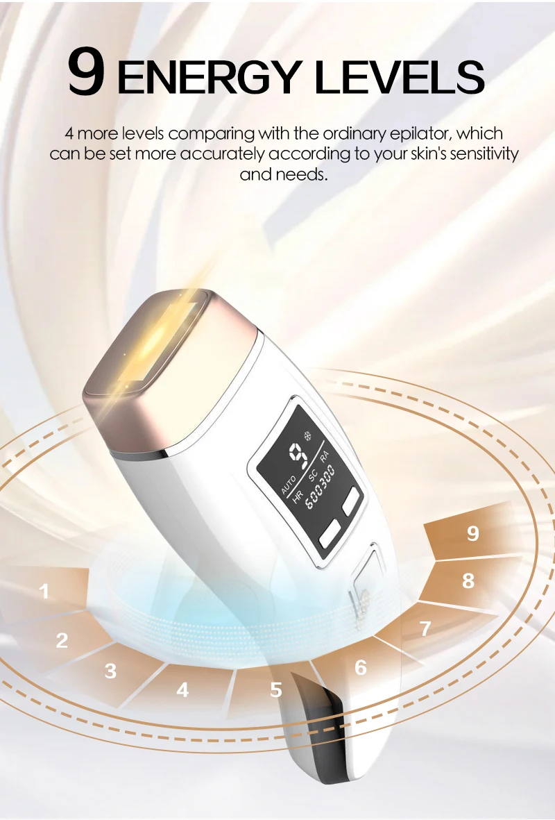 Cooling IPL Hair Removal 4in1 HR/RA/ SC 999900 Flashes Auto Operation Permanent Painless Handhold Bikini Trimmer Home Used for Women Men Epilator