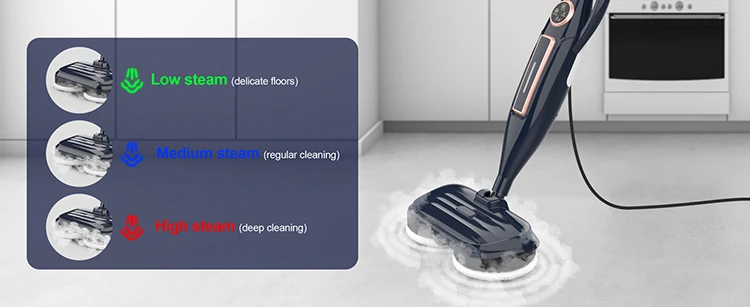 INSE VM6 Steam Mop Cleaner with Rotating Mop Pad 1300W Powerful Floor Steamer 10 in 1 Lightweight Spin Mop for Home Hardwood Laminate Tile