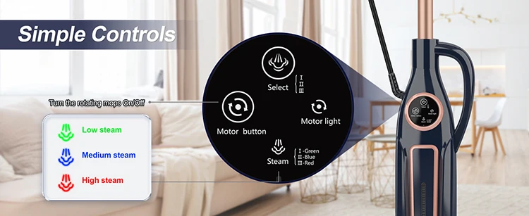 INSE VM6 Steam Mop Cleaner with Rotating Mop Pad 1300W Powerful Floor Steamer 10 in 1 Lightweight Spin Mop for Home Hardwood Laminate Tile