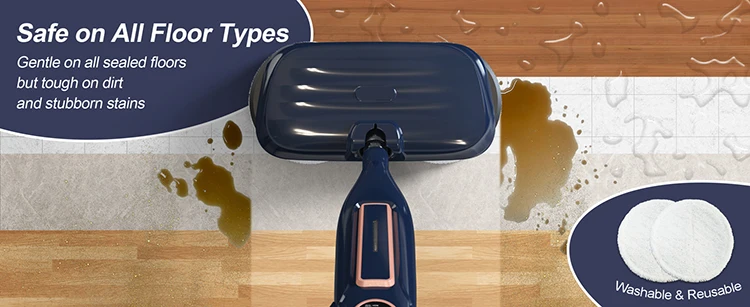 INSE VM6 Steam Mop Cleaner with Rotating Mop Pad 1300W Powerful Floor Steamer 10 in 1 Lightweight Spin Mop for Home Hardwood Laminate Tile