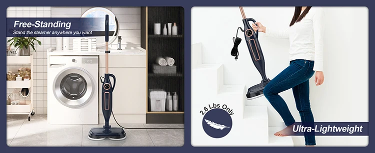 INSE VM6 Steam Mop Cleaner with Rotating Mop Pad 1300W Powerful Floor Steamer 10 in 1 Lightweight Spin Mop for Home Hardwood Laminate Tile