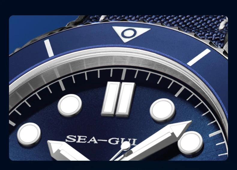 Luminous Seagull Men's Dive Watch, Ocean Series Water Ghost Professional 200M Waterproof Automatic Mechanical Watch with ST2147
