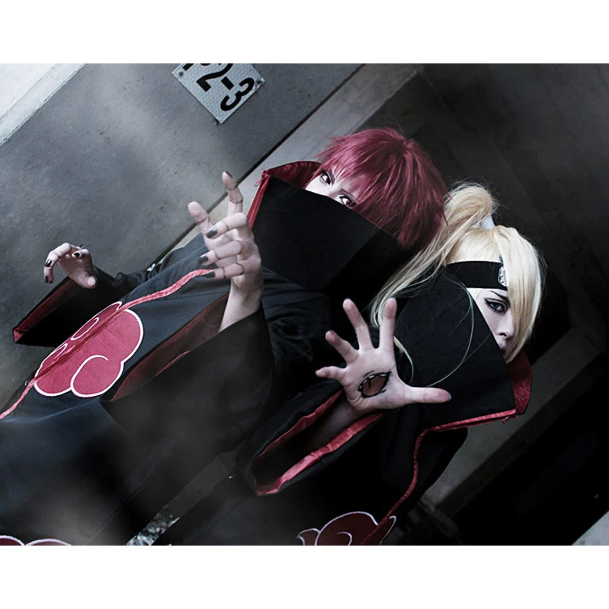 Anime Akatsuki Cloak Cosplay Long Black Robe Capes Uchiha Itachi Ring Headband Gifts Sasuke Cloak Robe Cape Halloween