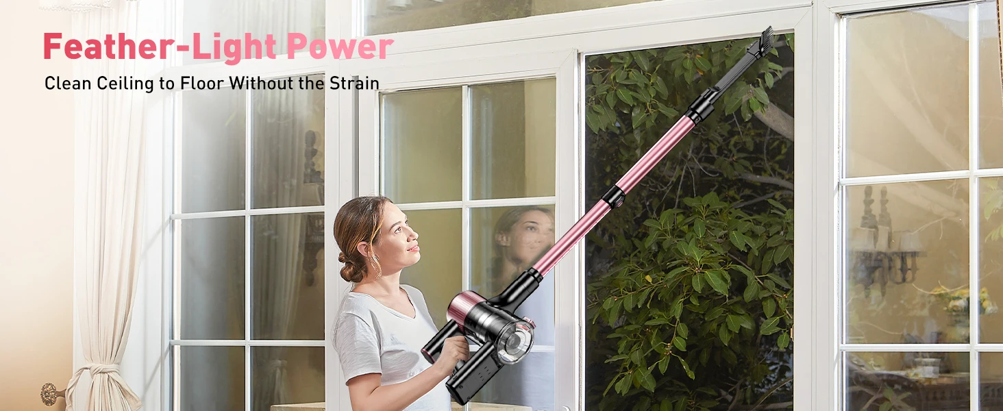 Cordless Vacuum Cleaner, 55Kpa/600W/45min 10 in 1 Powerful Stick Vacuum Cleaner for Home Pet Hair/Hard Floor/Carpet