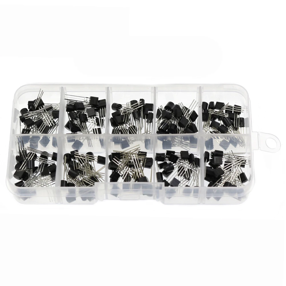 200PCS Transistor Kit Assortment Box 10 Values TO-92 2N2222 2N2907 2N3904 2N3906 S8050 S8550 A1015 C1815