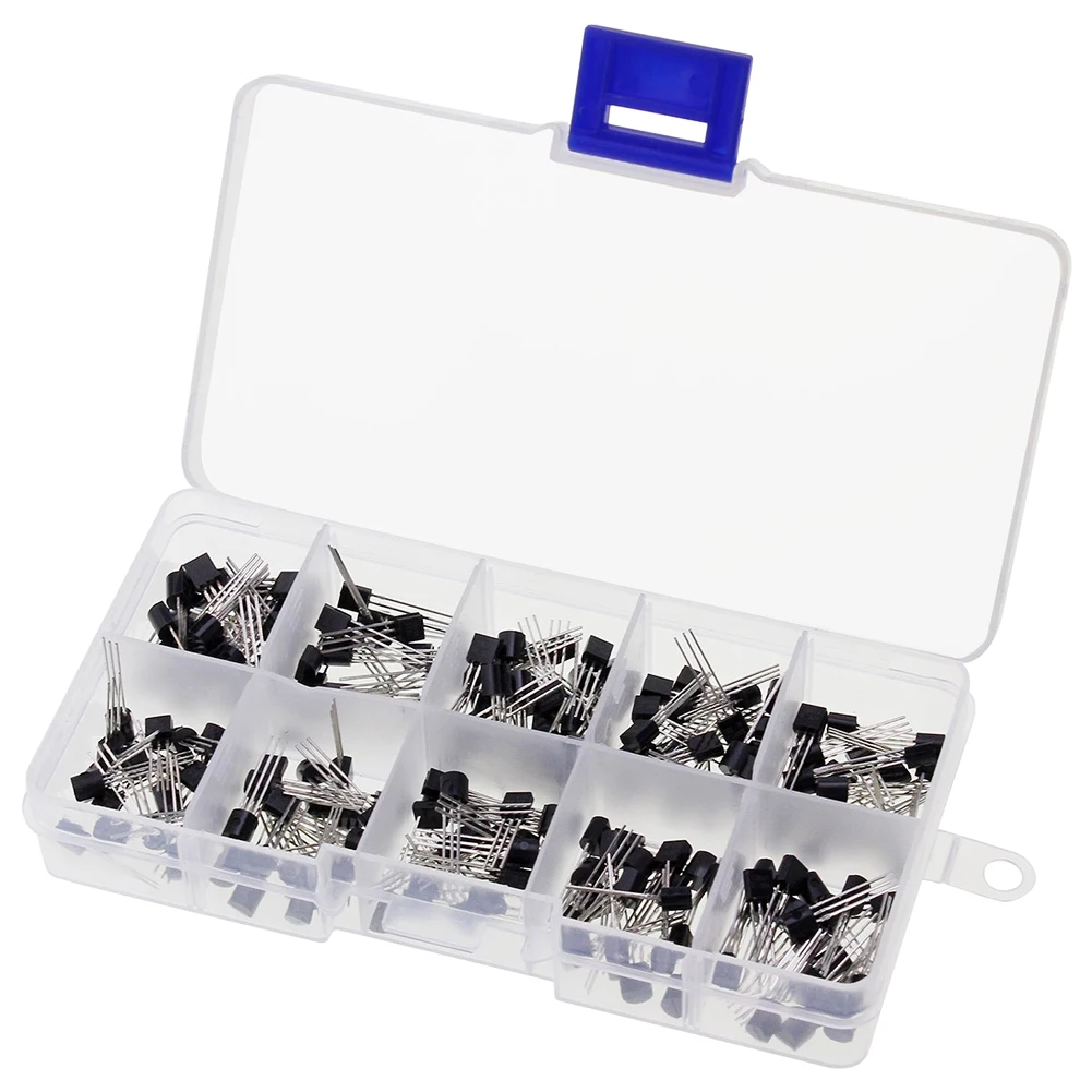 200PCS Transistor Kit Assortment Box 10 Values TO-92 2N2222 2N2907 2N3904 2N3906 S8050 S8550 A1015 C1815