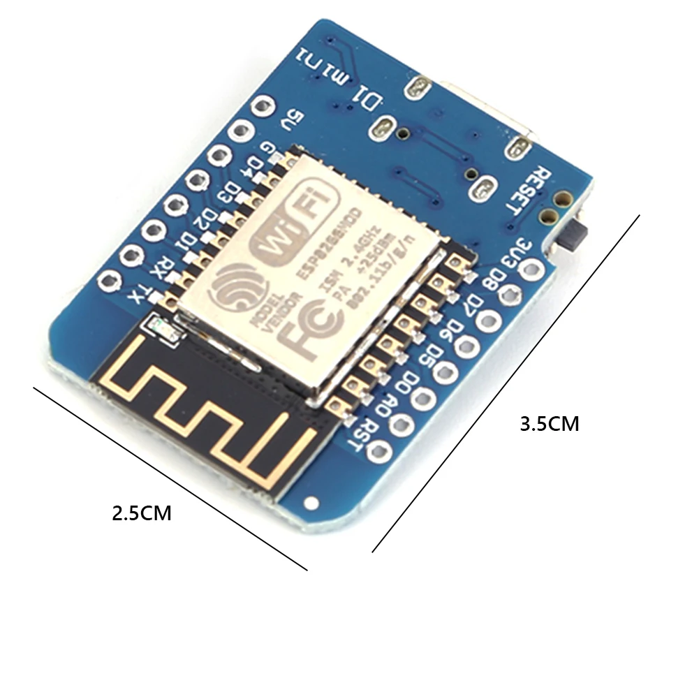 50-1PCS ESP-12F ESP8266 D1 Mini WIFI Development Board NodeMCU Lua IOT Wifi Welded Boards Type-C Interface Soldered Pin Module