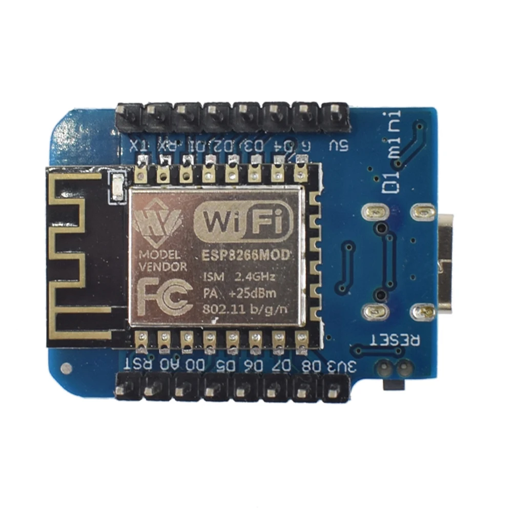 50-1PCS ESP-12F ESP8266 D1 Mini WIFI Development Board NodeMCU Lua IOT Wifi Welded Boards Type-C Interface Soldered Pin Module
