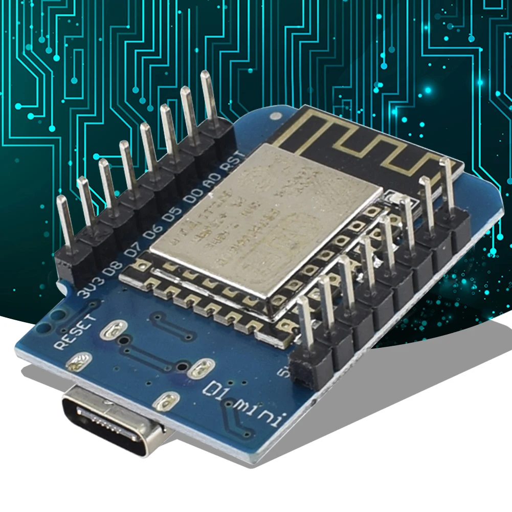 50-1PCS ESP-12F ESP8266 D1 Mini WIFI Development Board NodeMCU Lua IOT Wifi Welded Boards Type-C Interface Soldered Pin Module