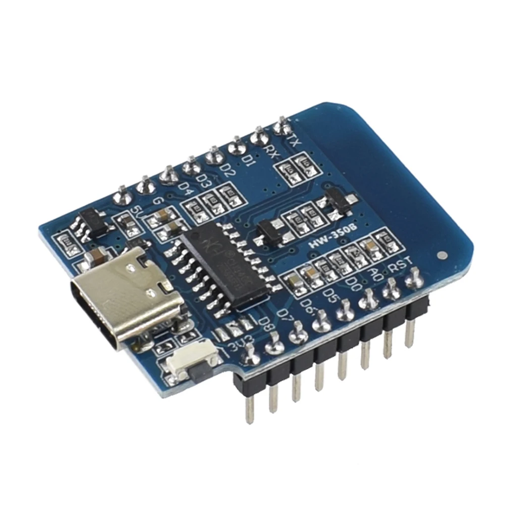 50-1PCS ESP-12F ESP8266 D1 Mini WIFI Development Board NodeMCU Lua IOT Wifi Welded Boards Type-C Interface Soldered Pin Module