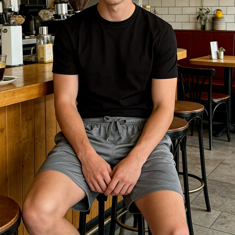 5-Piece Men's Casual Shorts with Drawstring Waistband, Breathable Fabric, Available in Multiple Colors - Ideal Choice for Summer