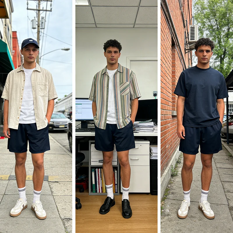 5-Piece Men's Casual Shorts with Drawstring Waistband, Breathable Fabric, Available in Multiple Colors - Ideal Choice for Summer