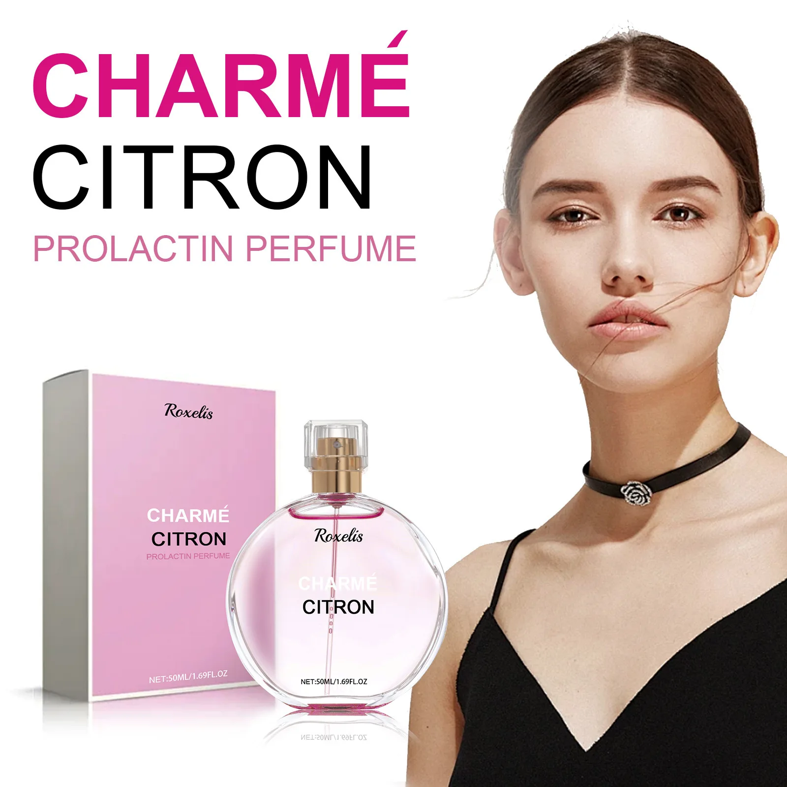 Roxelis 50ml Floral Scent Pheromone Perfume Spray Long Lasting Show Charm Attract Fresh Scent Elegant Lady Dating Perfume Gifts