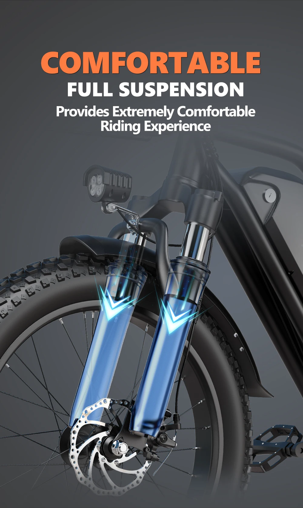 Electric Bike for Adults 20'' 1500W Peak Ebike Up to 50 Miles 32MPH Electric Mountain Bike 48V 20AH Removable Battery UL2849