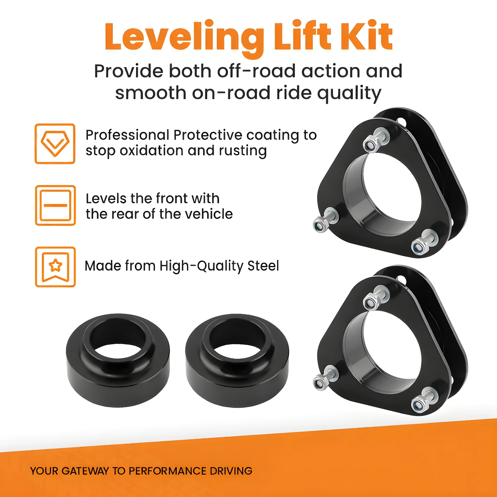 Front 2" Rear 1.5" Full Leveling Lift Kit w/ Spacers For Toyota RAV4 2006-2018