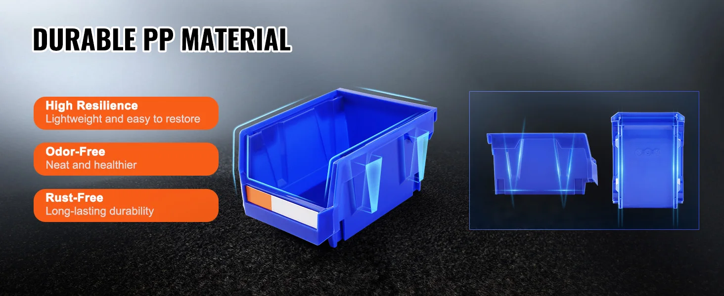 SucceBuy Storage Bin 24pcs Stackable Organizer Bin 5x4*3inch Freestanding Tiered Shelf for Garage Hanging Stacking Container