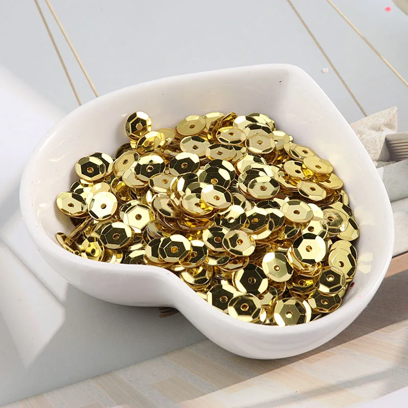 10g/Lot Multi Size 4mm/5mm/6mm/8mm Sequin PVC Round Cup Sequins Paillettes Sewing Wedding Crafts, Women Garments Accessories