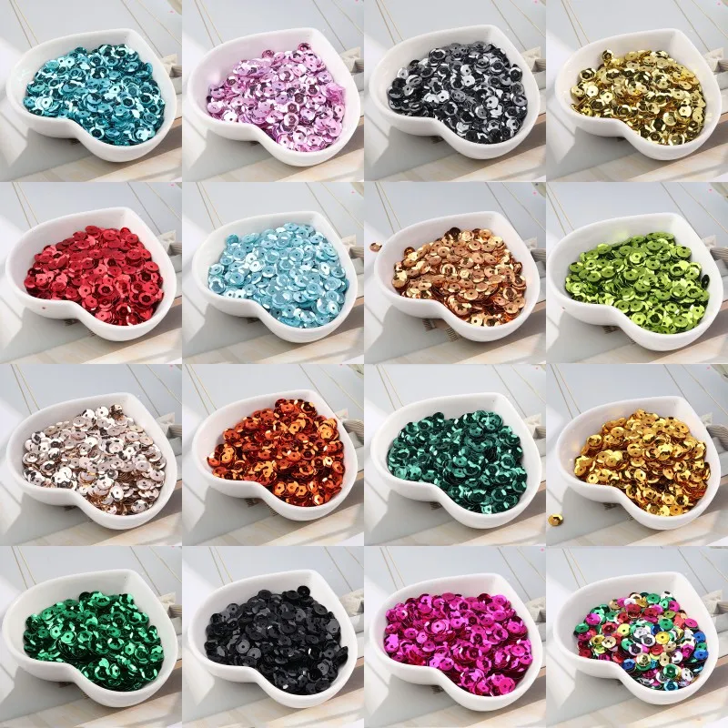 10g/Lot Multi Size 4mm/5mm/6mm/8mm Sequin PVC Round Cup Sequins Paillettes Sewing Wedding Crafts, Women Garments Accessories