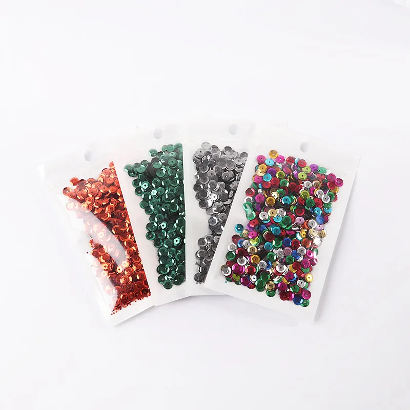 10g/Lot Multi Size 4mm/5mm/6mm/8mm Sequin PVC Round Cup Sequins Paillettes Sewing Wedding Crafts, Women Garments Accessories