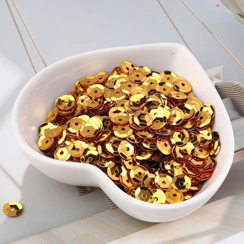 10g/Lot Multi Size 4mm/5mm/6mm/8mm Sequin PVC Round Cup Sequins Paillettes Sewing Wedding Crafts, Women Garments Accessories