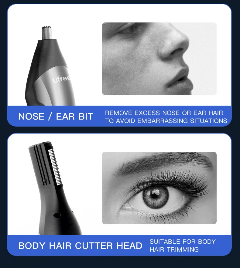 Ufree Electric Hair Cutting Machine Beard Trimmer Hair Clipper Rechargeable Man Shaver Trimmer Barber Professional Hair Trimmer