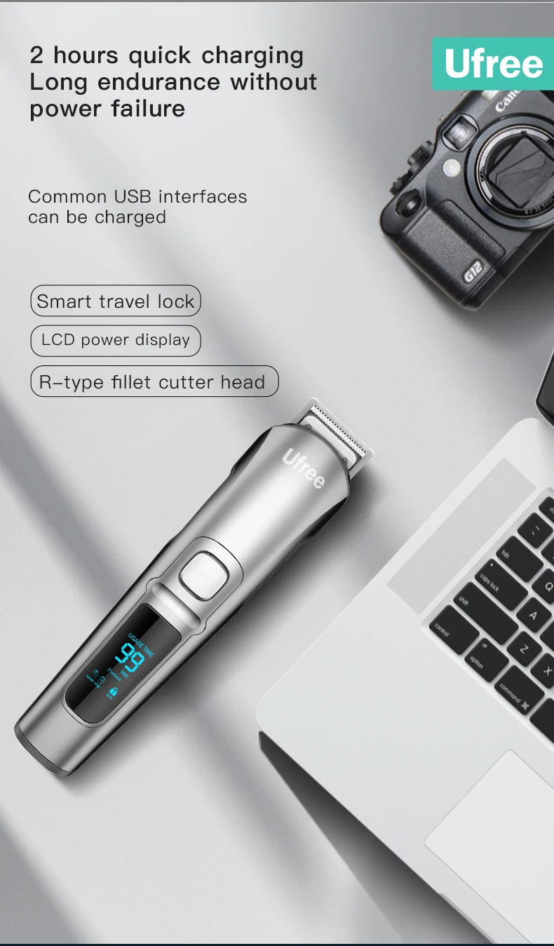 Ufree Electric Hair Cutting Machine Beard Trimmer Hair Clipper Rechargeable Man Shaver Trimmer Barber Professional Hair Trimmer